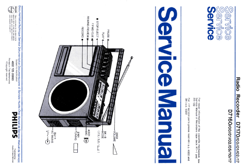 Radio Cassette Recorder D7170 /00 /01 /02 /17; Philips Radios - (ID = 2098305) Radio