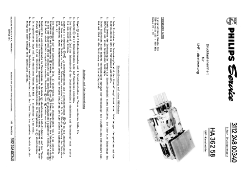 Drucktastensatz -3 fach - 3112 248 00340 für UHF Kanalwähler HA 362 58; Philips Radios - (ID = 1895645) mod-past25