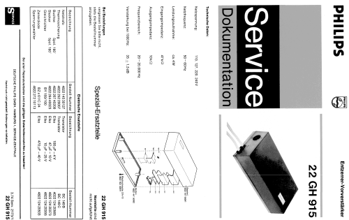 Entzerrervorverstärker 22GH915 /00; Philips Radios - (ID = 1872323) Ampl/Mixer