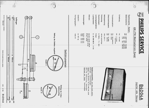 Jupiter 404 Stereo B4D04A; Philips Radios - (ID = 2040040) Radio