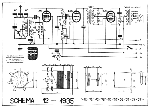 Miniwatt Schema 12-1935; Philips Radios - (ID = 2701772) Kit