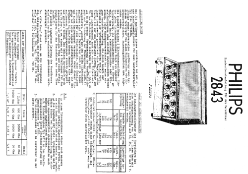 Mischpultverstärker 2843; Philips Radios - (ID = 123519) Ampl/Mixer