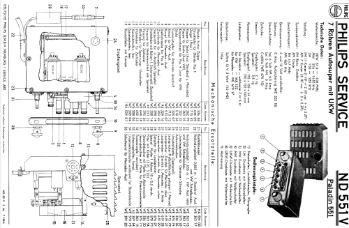 Paladin 551 ND551V; Philips Radios - (ID = 532021) Car Radio