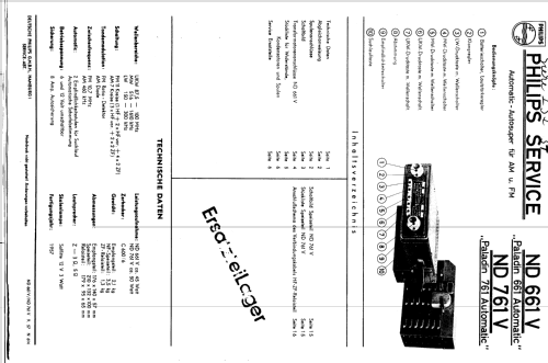 Paladin 661 Automatic ND661V; Philips Radios - (ID = 204519) Car Radio