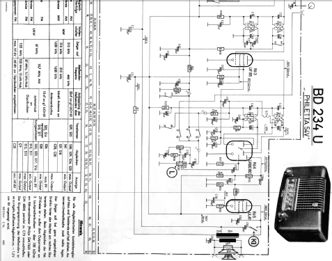 Philetta 54 V BD234U; Philips Radios - (ID = 1063453) Radio