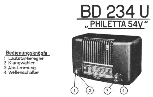 Philetta 54 V BD234U; Philips Radios - (ID = 1063511) Radio