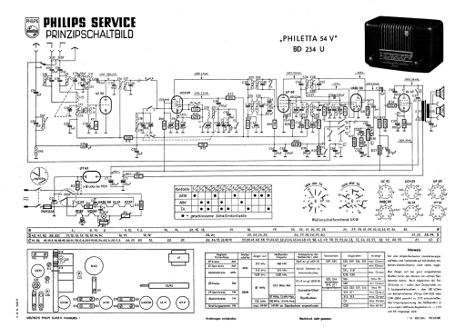 Philetta 54 V BD234U; Philips Radios - (ID = 3059327) Radio