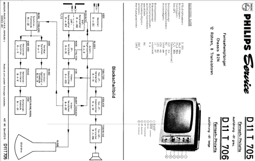 Fernseh-Philetta Automatic D11T706 /01 Ch= B2N; Philips Radios - (ID = 243967) Televisión