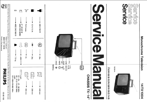 Philetta TX14 14TX1004 /00R /00S /02R /08R /08Z /14S Ch= TX-14'; Philips Radios - (ID = 1945831) Television