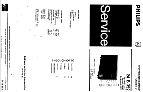 Rembrandt 24B352/22R Ch= E1; Philips Radios - (ID = 245598) Television