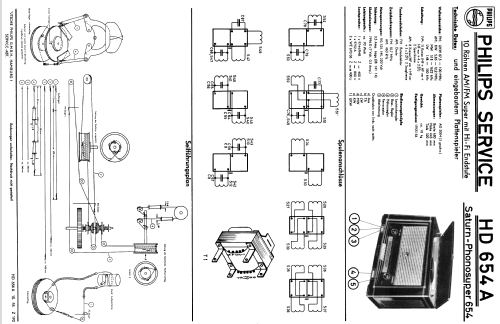 Saturn-Phonosuper 654/4E/3D HD654A; Philips Radios - (ID = 255250) Radio