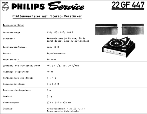 Stereo-Electrophon 22 GF447; Philips Radios - (ID = 1424432) R-Player