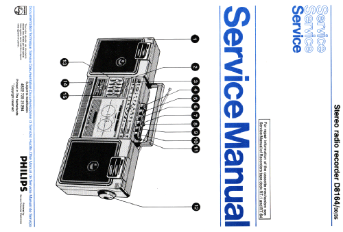 Stereo-Radio-Recorder D8164 /30 /35; Philips Radios - (ID = 2105661) Radio