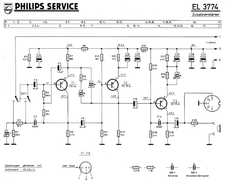Stereo-Zusatzverstärker EL 3774; Philips Radios - (ID = 1642877) Verst/Mix