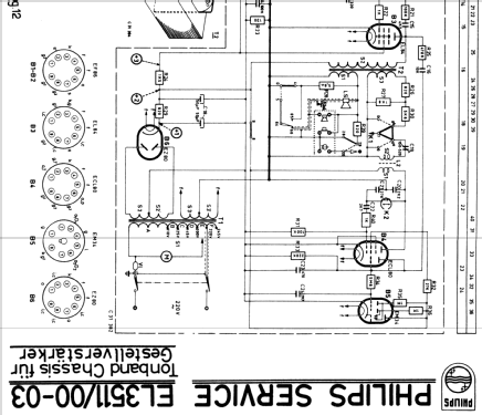 Tonband-Chassis für Gestellverstärker EL3511 /00 /01 /02 /03; Philips Radios - (ID = 1636441) R-Player