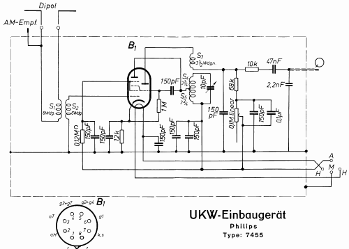 UKW-Einbaugerät UKW I 7455; Philips Radios - (ID = 1685448) Adapter