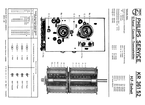 VHF Kanalwähler - VHF Channel Selector KR 361 52; Philips Radios - (ID = 1871528) mod-past25