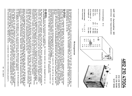 VHF/UHF Kanalwähler KD1 4812 210 47004 - 3112 218 50070 - 3112 218 50180 - 12ET5630; Philips Radios - (ID = 1867549) mod-past25