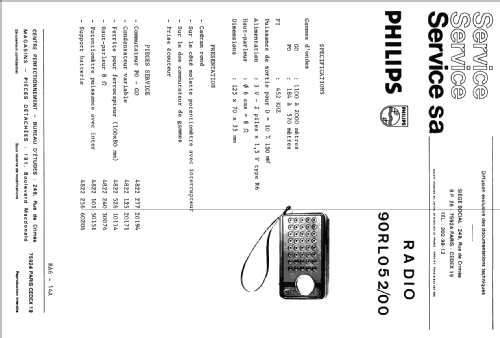 90RL052 /00; Philips, Singapore (ID = 1877266) Radio