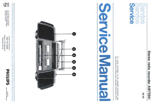 Stereo radio recorder TURBO-BASS AW7594 /00; Philips, Singapore (ID = 2393158) Radio