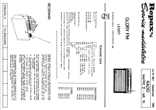 Glory FM L5S51T /00; Philips, Svenska AB, (ID = 1685512) Radio