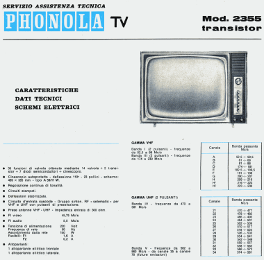 2355; Phonola SA, FIMI; (ID = 1746708) Televisore