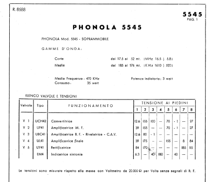 5545; Phonola SA, FIMI; (ID = 757739) Radio