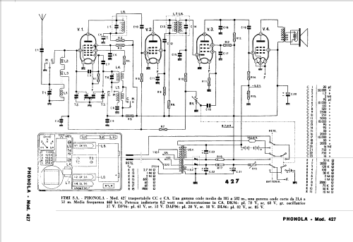 Trasportabile CC e CA 427; Phonola SA, FIMI; (ID = 726733) Radio