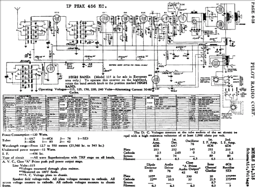 114 ; Pilot Electric Mfg. (ID = 596858) Radio