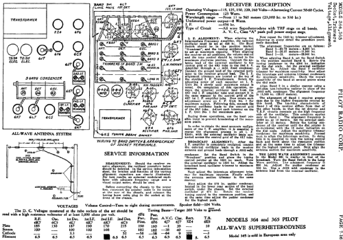 364 ; Pilot Electric Mfg. (ID = 598124) Radio