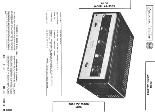 Amplifier AA-920B; Pilot Electric Mfg. (ID = 2462004) Ampl/Mixer
