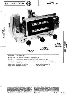 AF-605; Pilot Electric Mfg. (ID = 3066405) Radio