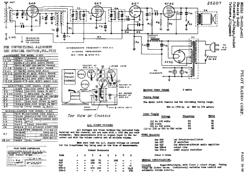 H-651 Ch= H-650; Pilot Electric Mfg. (ID = 601138) Radio