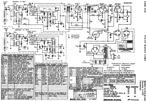 H-763 Ch= H-760; Pilot Electric Mfg. (ID = 601378) Radio