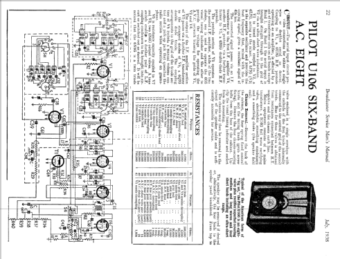 Six-Band AC Eight U106; Pilot Radio Ltd.; (ID = 1863710) Radio