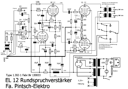 Rundspruchverstärker 1.302-1; Pintsch-Electro GmbH (ID = 2388170) Ampl/Mixer