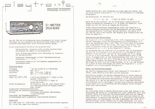 C-Meter - Kapazitätsmessgerät DCA1040; Playtronic GmbH; (ID = 2589271) Equipment