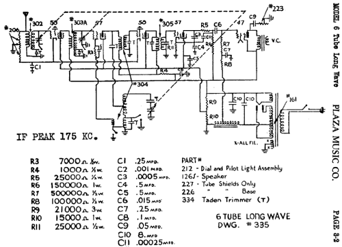 6 Tube Long Wave ; Plaza Music Co; New (ID = 433269) Radio