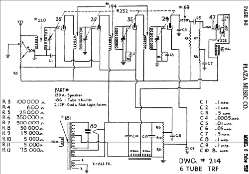 6 Tube TRF ; Plaza Music Co; New (ID = 433268) Radio