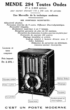 Mende 294; Power-Tone; Paris (ID = 2727169) Radio