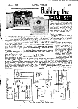 Mini-Set ; Practical Wireless (ID = 2900791) Radio