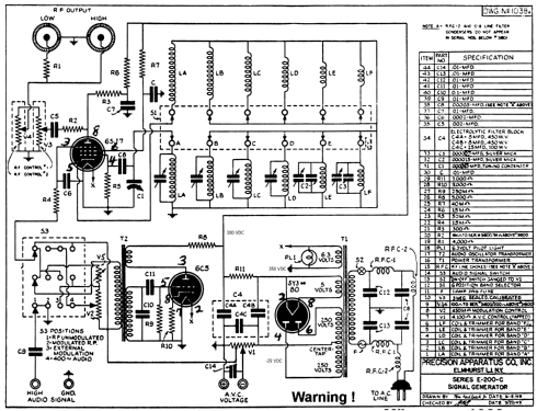 Signal Generator E-200-C; Precision Apparatus (ID = 821190) Equipment