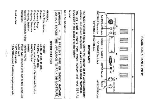 Washington AM/SSB CB Base Station 1001002; President (ID = 2542747) Citizen