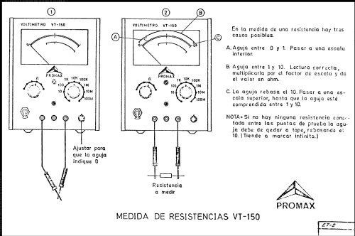 Voltímetro Electrónico VT-150 Equipment Promax; Barcelona | Radiomuseum