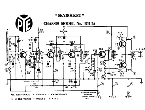 Pye Skyrocket R11-05A Ch= R11-1A; Tecnico Electronics (ID = 2130296) Radio