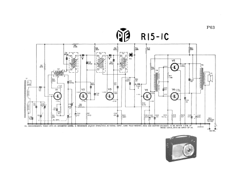 Transistor A6 Ch= R15-1C; Pye Industries Ltd (ID = 2927495) Radio