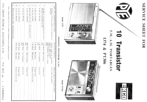 10 Transistor 1374; Pye Ltd., Radio (ID = 1239784) Radio