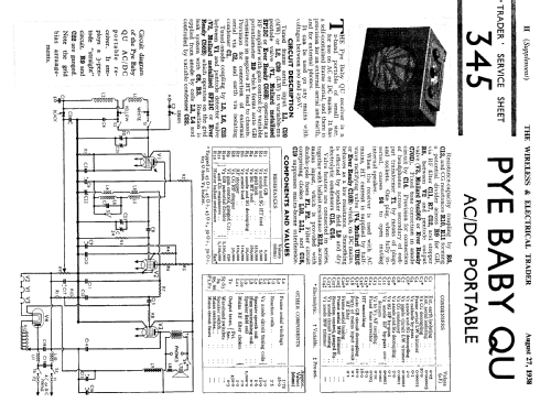 Baby QU ; Pye Ltd., Radio (ID = 1043989) Radio