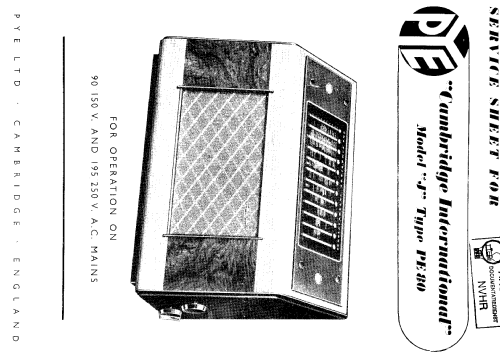 Cambridge International Model J Type PE80; Pye Ltd., Radio (ID = 2249069) Radio