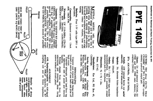 Mistral 1403; Pye Ltd., Radio (ID = 1335443) Radio